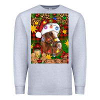 Heather Grey Christmas horse Premium Sweatshirt - Artiststas