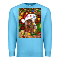 Ocean Blue Christmas horse Premium Sweatshirt - Artiststas