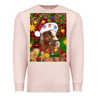 Pale Pink Christmas horse Premium Sweatshirt - Artiststas