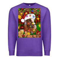 Purple Christmas horse Premium Sweatshirt - Artiststas