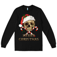 Black merry christmas skull Long Sleeve Tee - RanaPortraitStore