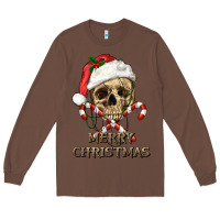 Chestnut merry christmas skull Long Sleeve Tee - RanaPortraitStore