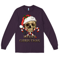 Plum merry christmas skull Long Sleeve Tee - RanaPortraitStore
