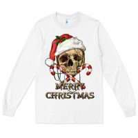 White merry christmas skull Long Sleeve Tee - RanaPortraitStore