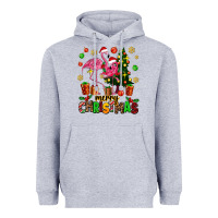 Heather Grey flamingo merry christmas Heavyweight Hoodie - AdoDesignShop