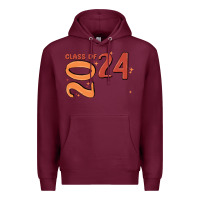 Burgundy custom class of 2024 name of school font  super sn Premium Hoodie - MaliasSmallBusiness