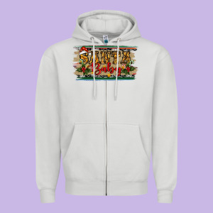 Christmas Western Santa Baby Zipper Hoodie Designed By Ranaportraitstore