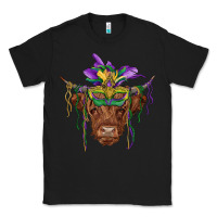 Black mardi gras mask highland cow Classic Tee - RanaPortraitStore