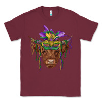Burgundy mardi gras mask highland cow Classic Tee - RanaPortraitStore