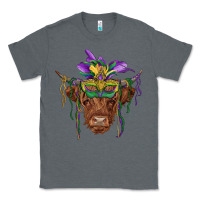 Charcoal Heather mardi gras mask highland cow Classic Tee - RanaPortraitStore