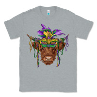 Heather Grey mardi gras mask highland cow Classic Tee - RanaPortraitStore