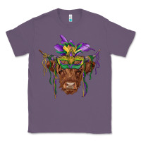 Lavender mardi gras mask highland cow Classic Tee - RanaPortraitStore