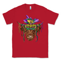 Red mardi gras mask highland cow Classic Tee - RanaPortraitStore