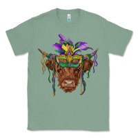 Sage mardi gras mask highland cow Classic Tee - RanaPortraitStore