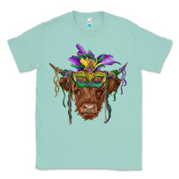 Seafoam mardi gras mask highland cow Classic Tee - RanaPortraitStore