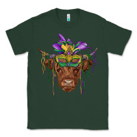 Sports Green mardi gras mask highland cow Classic Tee - RanaPortraitStore