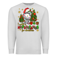 Dove Grey i want a hippopotamus for christmas Premium Sweatshirt - AdoDesignShop