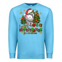 Ocean Blue i want a hippopotamus for christmas Premium Sweatshirt - AdoDesignShop