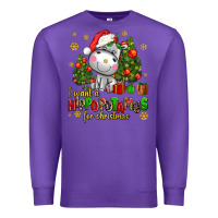 Purple i want a hippopotamus for christmas Premium Sweatshirt - AdoDesignShop