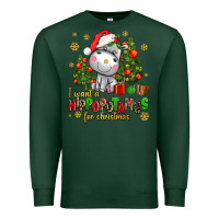 Sports Green i want a hippopotamus for christmas Premium Sweatshirt - AdoDesignShop