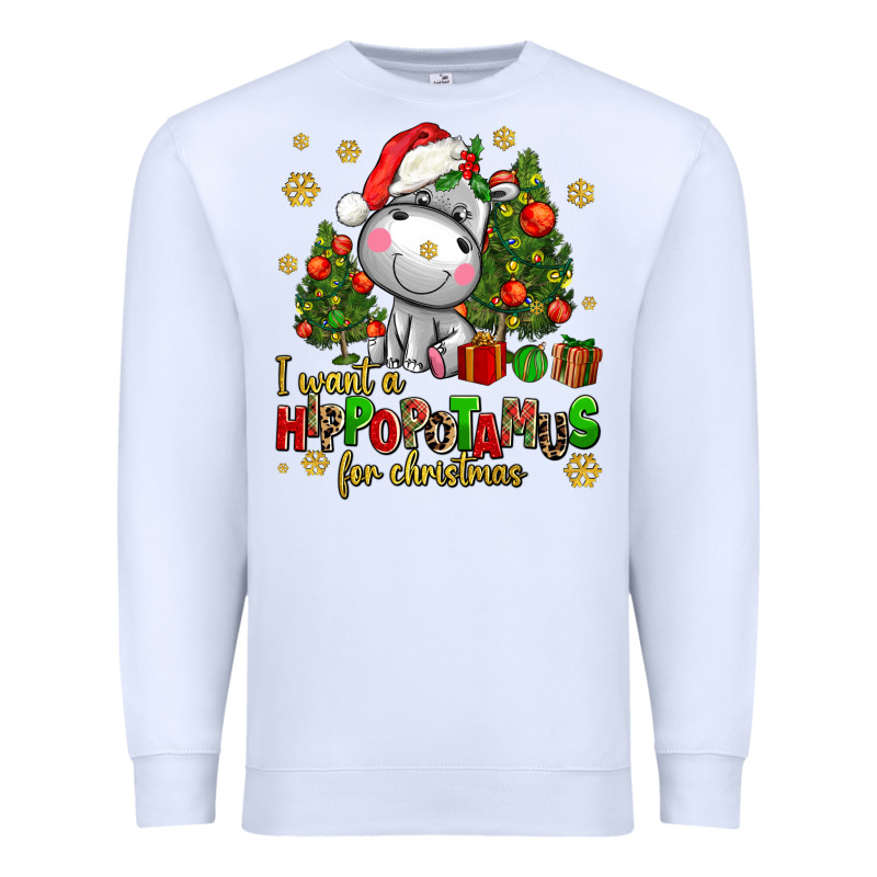 I Want A Hippopotamus For Christmas Premium Sweatshirt by AdoDesignShop | Teevron