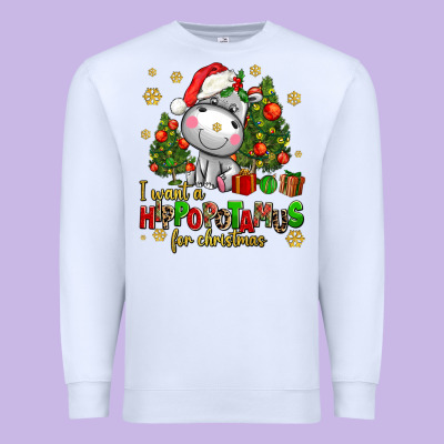 I Want A Hippopotamus For Christmas Premium Sweatshirt Designed By Adodesignshop