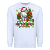 White i want a hippopotamus for christmas Premium Sweatshirt - AdoDesignShop