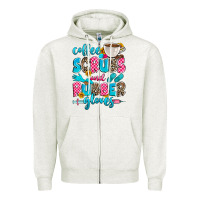 Oatmeal Heather coffee scrubs and rubber gloves Zipper Hoodie - Zillion Design Studio