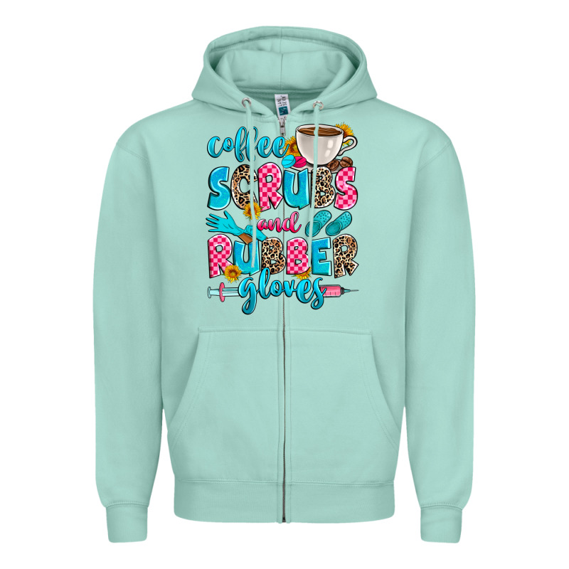 Coffee Scrubs And Rubber Gloves Zipper Hoodie by Zillion Design Studio | Teevron