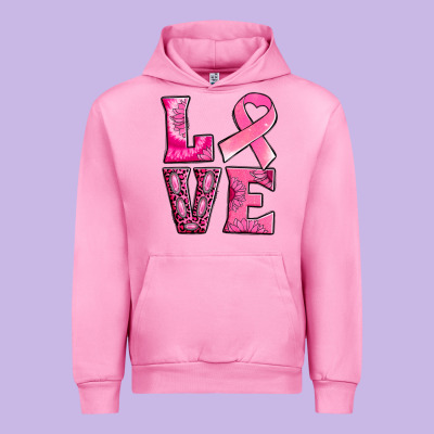 Breast Cancer Love Urban Hoodie Designed By Nancycooperartshop