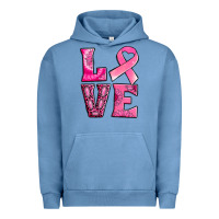 Pigment Pebble Blue Breast Cancer love Urban Hoodie - NancyCooperArtShop