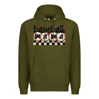 Army Green baseball mama Premium Hoodie - MaliasSmallBusiness