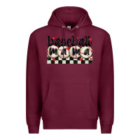 Burgundy baseball mama Premium Hoodie - MaliasSmallBusiness