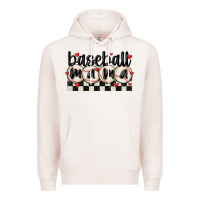 Pale Pink baseball mama Premium Hoodie - MaliasSmallBusiness