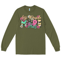 Army Green less people more cats Long Sleeve Tee - Zillion Design Studio