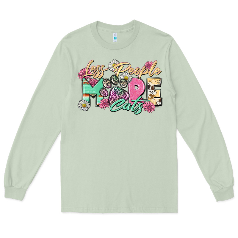 Less People More Cats Long Sleeve Tee by Zillion Design Studio | Teevron