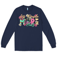 Navy less people more cats Long Sleeve Tee - Zillion Design Studio