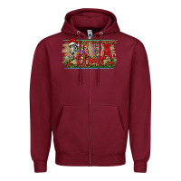 Burgundy christmas western papa claus Zipper Hoodie - RanaPortraitStore