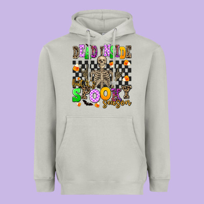 Dead Inside But It's Spooky Season Heavyweight Hoodie Designed By Adodesignshop