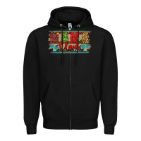 Black christmas western mama claus Zipper Hoodie - RanaPortraitStore