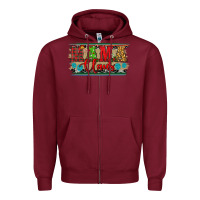 Burgundy christmas western mama claus Zipper Hoodie - RanaPortraitStore