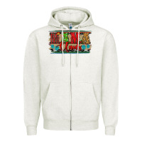 Oatmeal Heather christmas western mama claus Zipper Hoodie - RanaPortraitStore