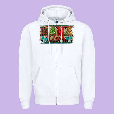 Christmas Western Mama Claus Zipper Hoodie Designed By Ranaportraitstore