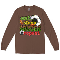Chestnut eat sleep soccer repeat Long Sleeve Tee - texasbilliewilder