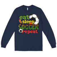Navy eat sleep soccer repeat Long Sleeve Tee - texasbilliewilder