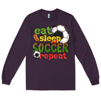 Plum eat sleep soccer repeat Long Sleeve Tee - texasbilliewilder