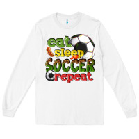 White eat sleep soccer repeat Long Sleeve Tee - texasbilliewilder
