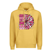 Antique Gold senior 2024 pink cheer Premium Hoodie - MaliasSmallBusiness