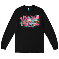Black breast cancer nurse Long Sleeve Tee - AdoDesignShop