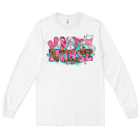 White breast cancer nurse Long Sleeve Tee - AdoDesignShop